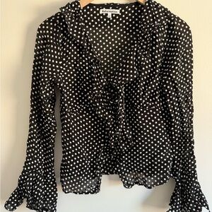 Reformation black and white lissy top - tie closure